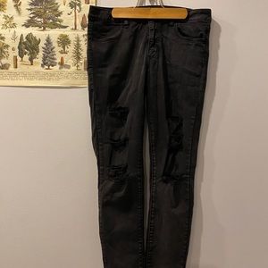 Super Super Stretch Black Ripped AE Jeans